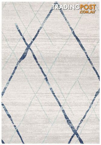 Oasis Noah White Blue Contemporary Rug - Unbranded - 9375321845496