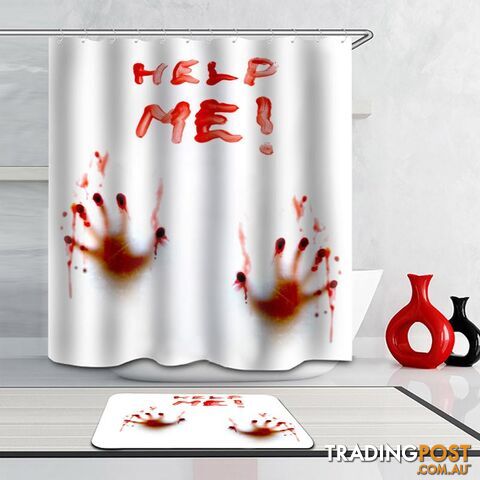 "Help Me(!)" Bloody Hands Shower Curtain - Curtain - 7427005917233