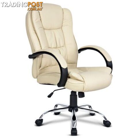 PU Executive Leather Office Chair - Beige - Unbranded - 4326500256195
