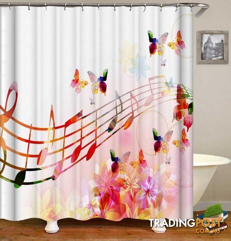 Colorful Musical Notes Shower Curtain - Curtain - 7427046081863