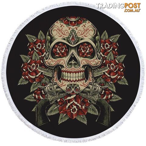 Skull Guns and Roses Beach Towel - Towel - 7427046320771