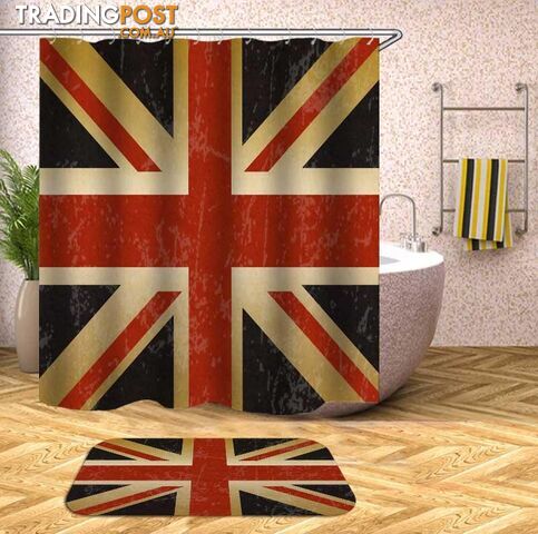 Rough United Kingdom Flag Shower Curtain - Curtain - 7427046085052