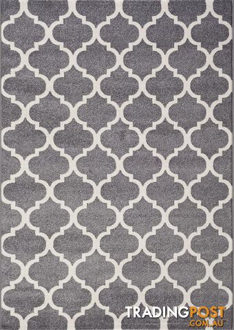 LORENZA GREY TRELLIS RUG - Unbranded - 7427046339025