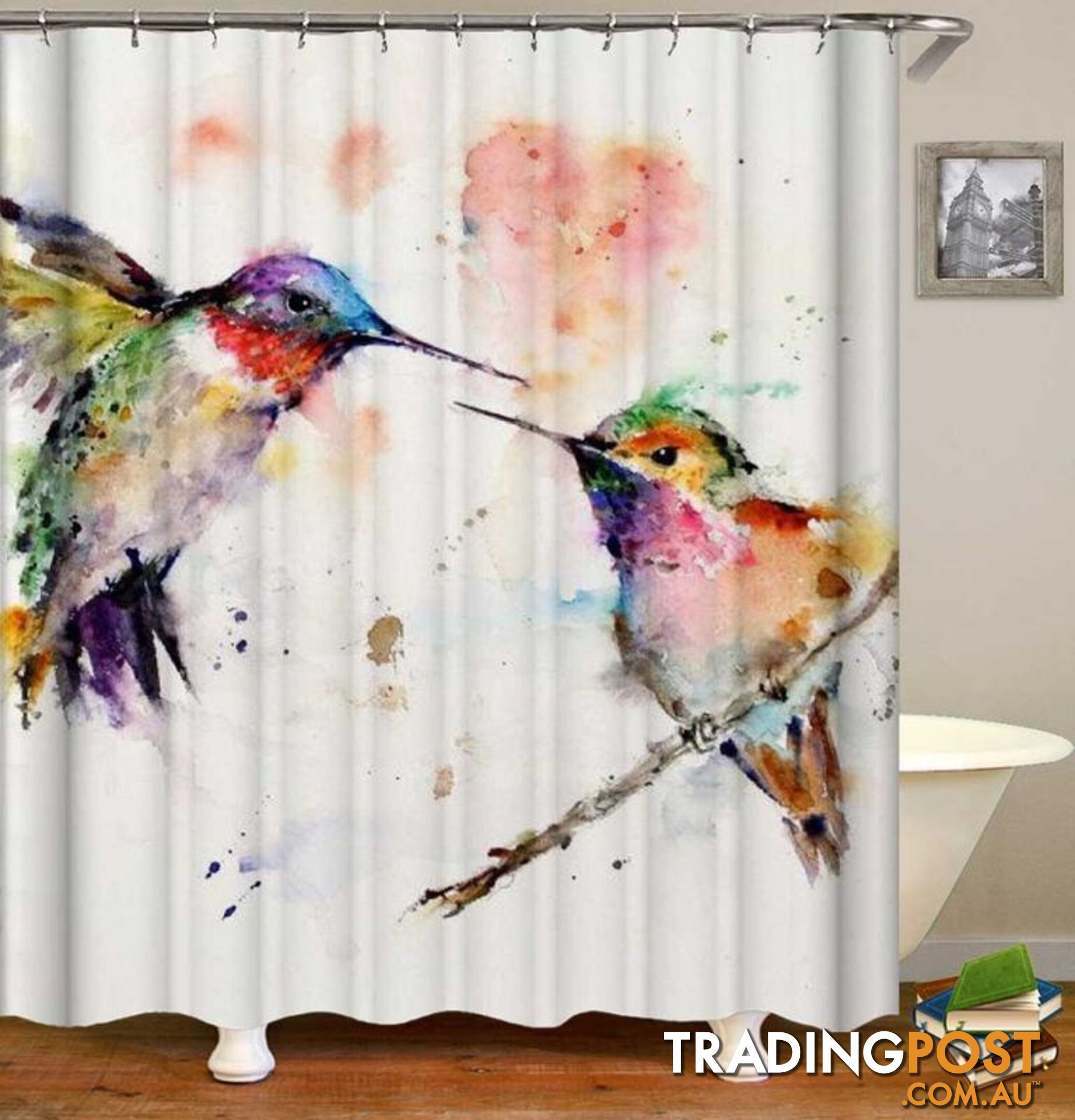 Hummingbird Art Shower Curtain - Curtain - 7427046092920