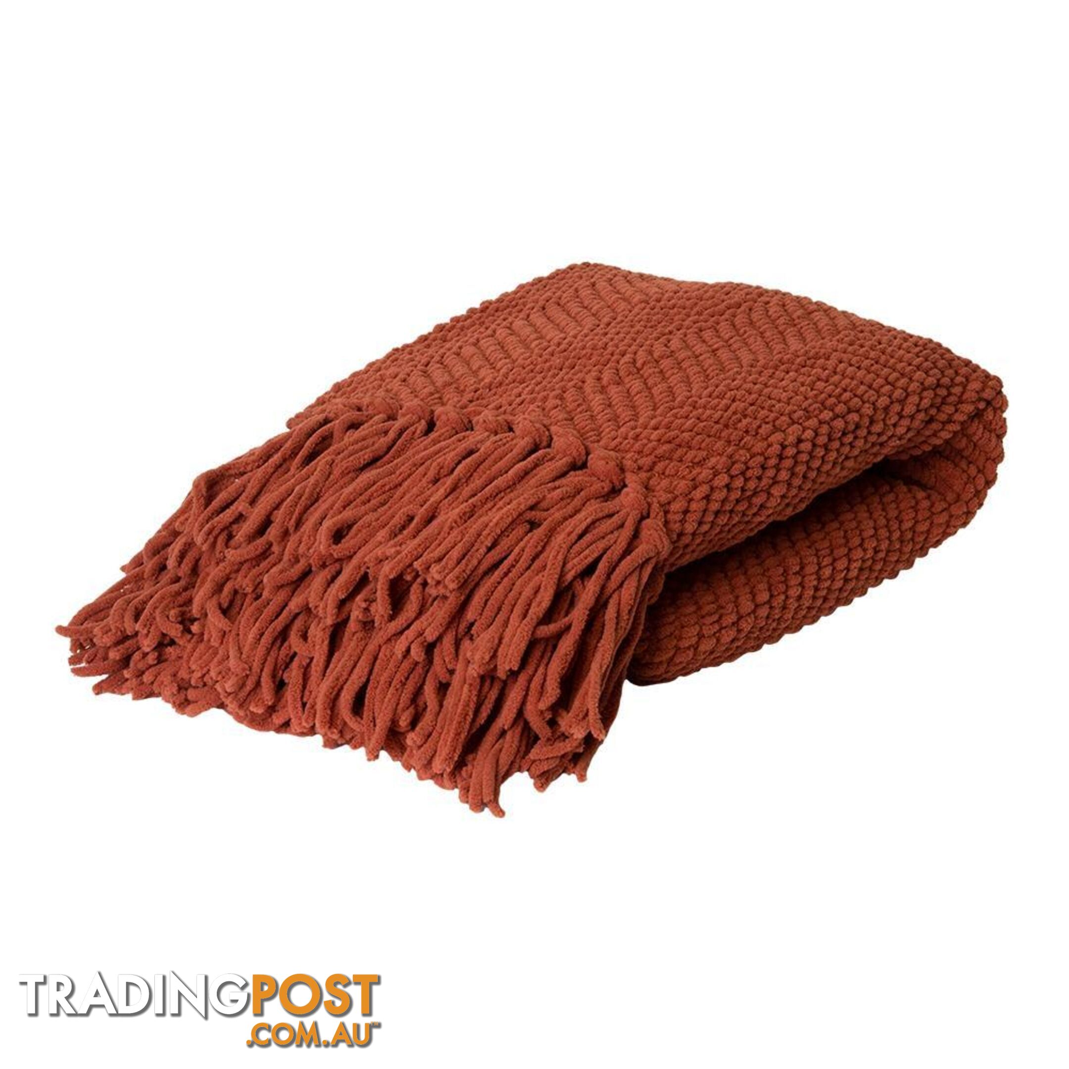 Louie Throw 125x150cm Burnt Orange - Unbranded - 7427046153218