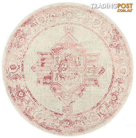 Avenue Faded Rose Round Rug - Unbranded - 9375321883160