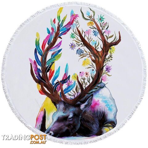 Art Painting Deer Beach Towel - Towel - 7427046330169