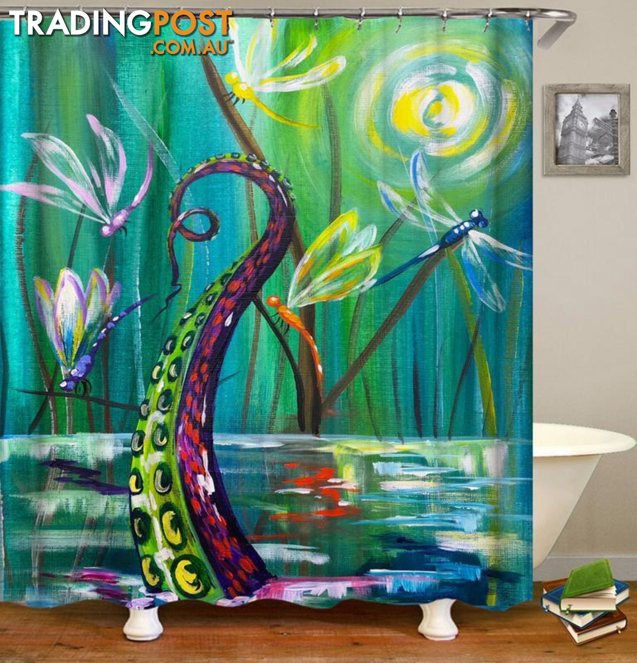 Dragonflies And Octopusâ Arm Shower Curtain - Curtain - 7427046003674