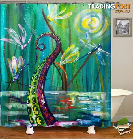 Dragonflies And Octopusâ Arm Shower Curtain - Curtain - 7427046003674