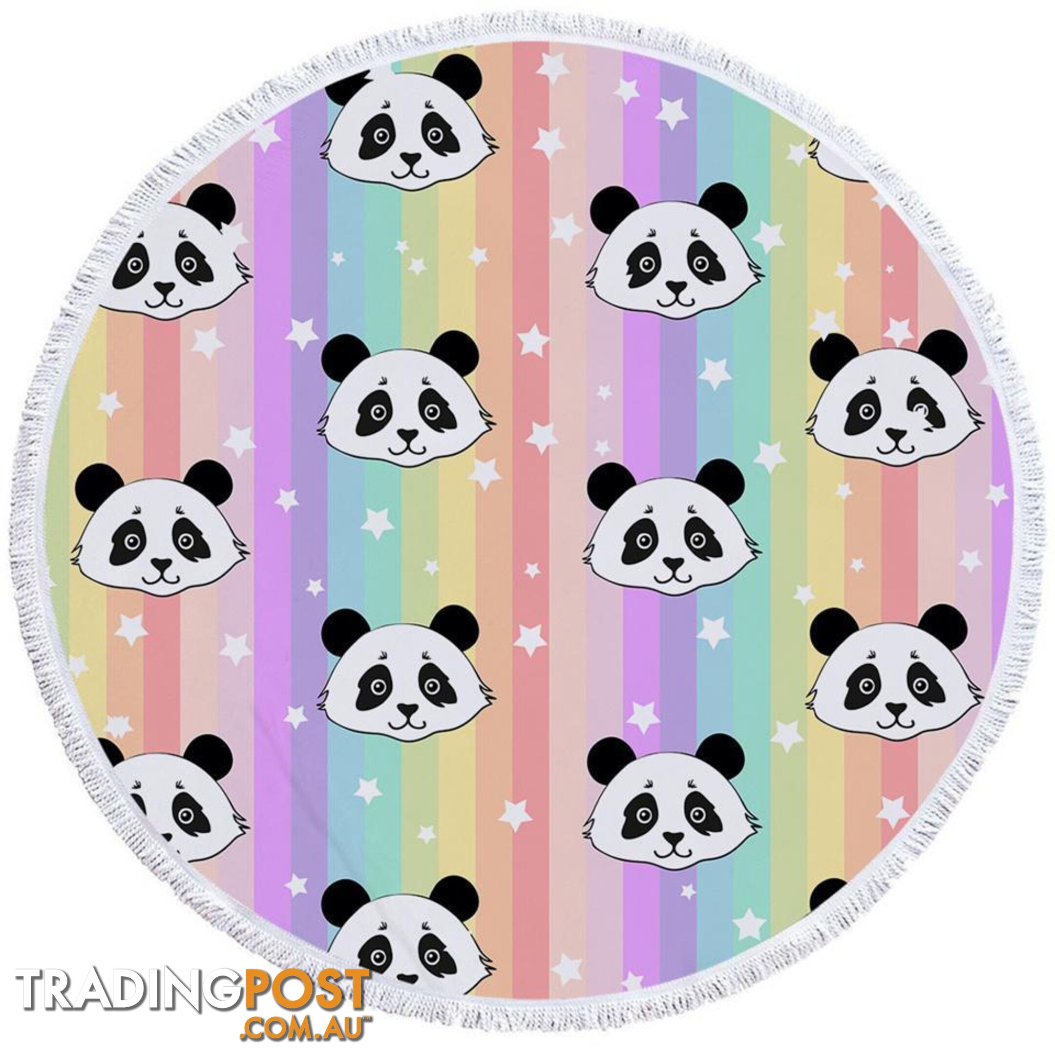 Rainbow Pandas Beach Towel - Towel - 7427046305792