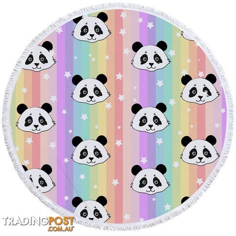 Rainbow Pandas Beach Towel - Towel - 7427046305792