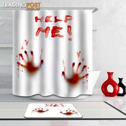 "Help Me(!)" Bloody Hands Shower Curtain - Curtain - 7427005917066