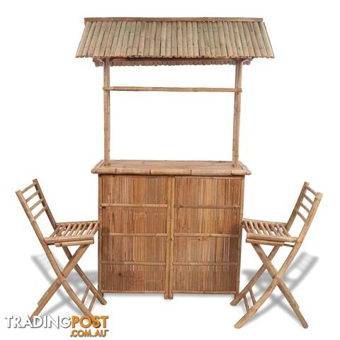 Outdoor Bar Counter Set 3 Pieces Bamboo - Unbranded - 7427046374705