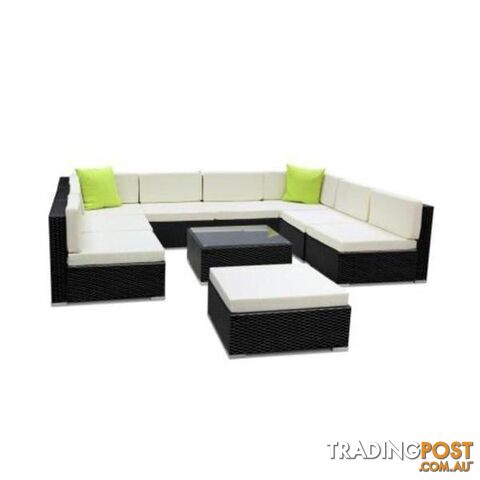 Gardeon 10 Piece Outdoor Furniture Set With Storage Cover - Gardeon - 9350062199497