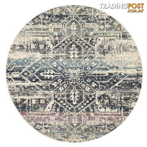 Museum Layton Blue Round Rug - Unbranded - 9375321851237