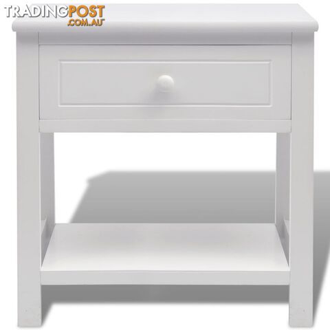 Bedside Cabinet Wood - White - Unbranded - 4326500435477