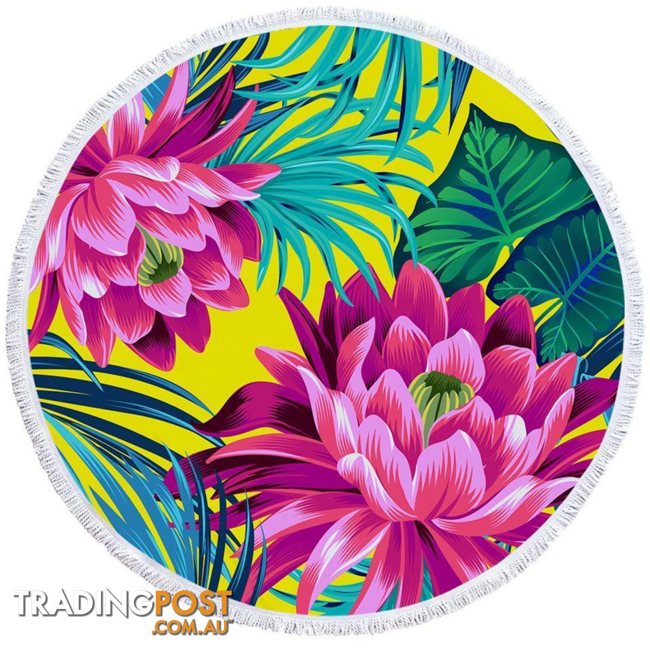 Colorful Tropical Flowers Beach Towel - Towel - 7427046310567