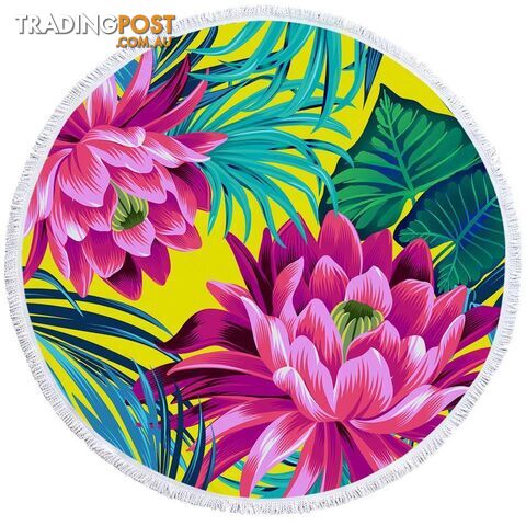 Colorful Tropical Flowers Beach Towel - Towel - 7427046310567