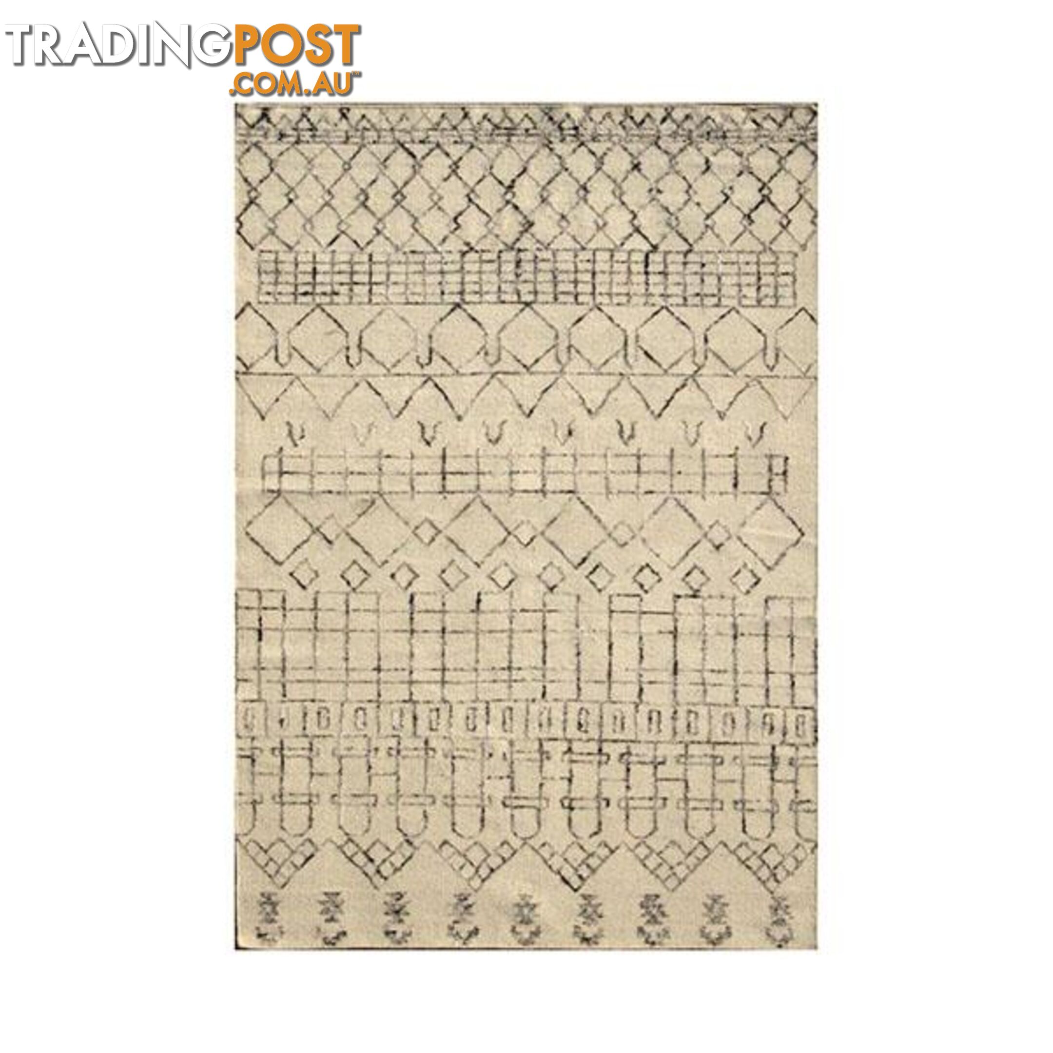 Casablanca White Handmade Flatweave Rug - Unbranded - 7427005891373