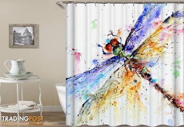 Colorful Dragonfly Art Shower Curtain - Curtain - 7427045917774