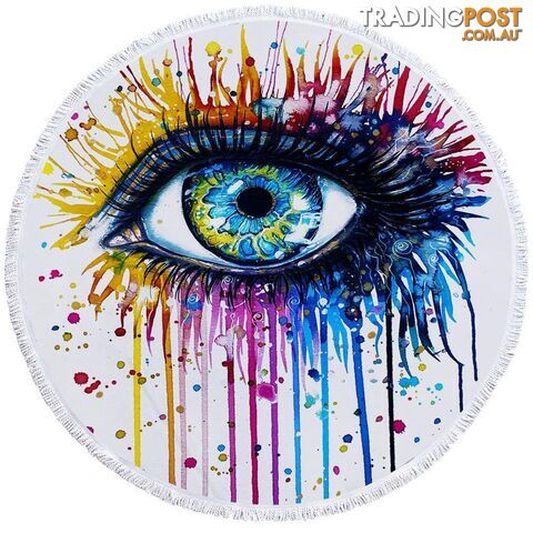 Colorful Art Painting Eye Beach Towel - Towel - 7427046320924