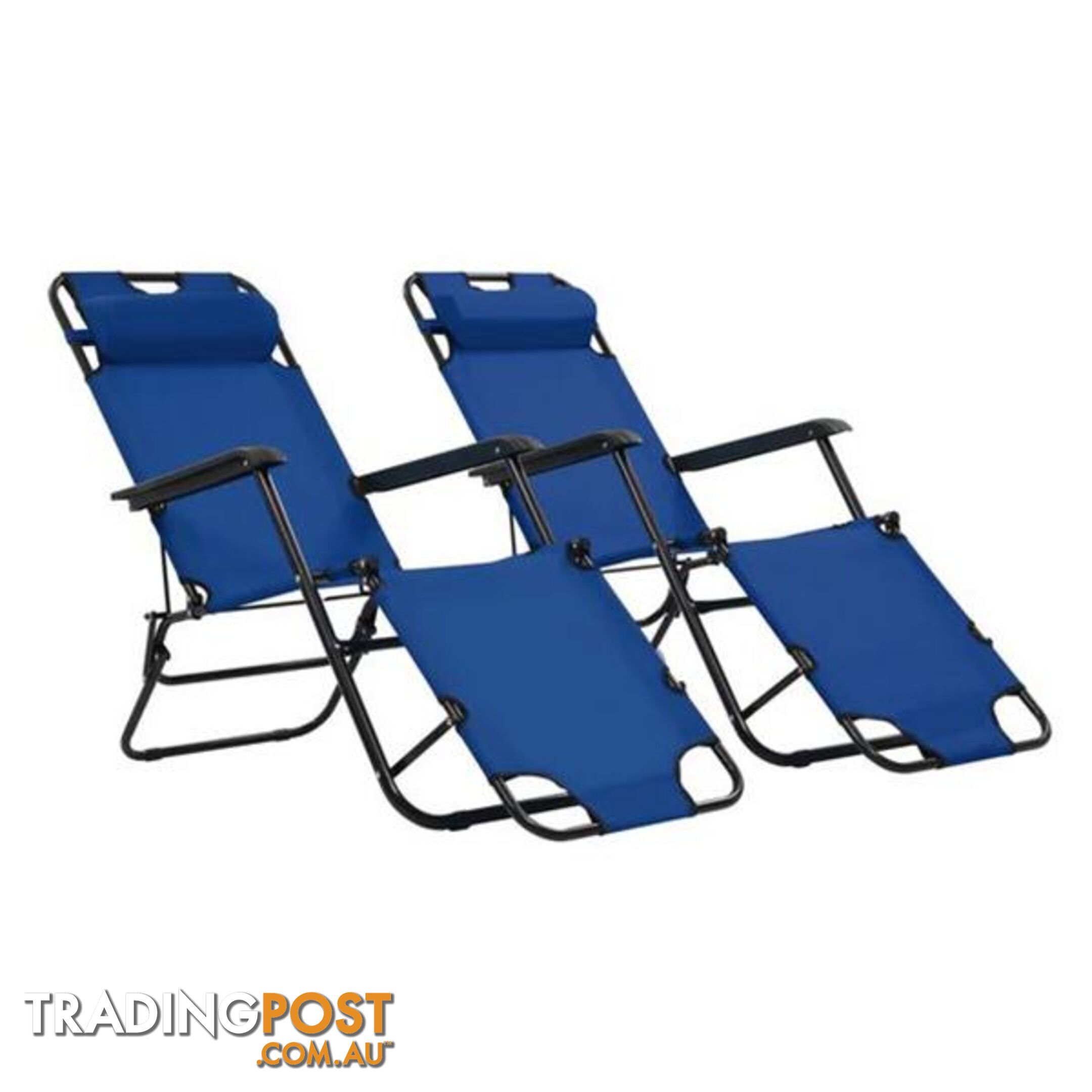 Folding Sun Loungers 2 Pcs With Footrests Steel - Unbranded - 8718475621409