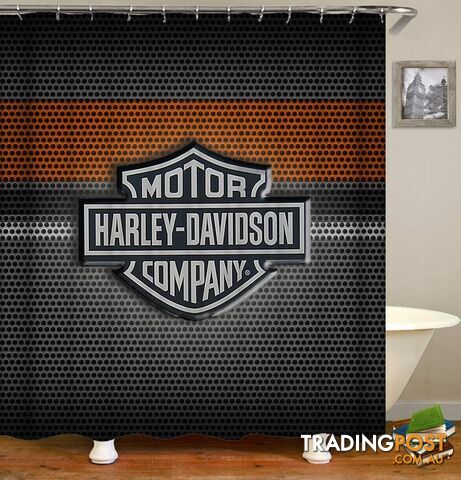 Harley Davidson Steel Logo Shower Curtain - Curtain - 7427045977846