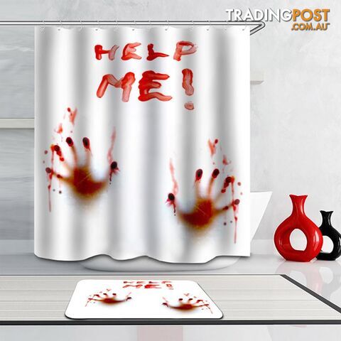 "Help Me(!)" Bloody Hands Shower Curtain - Curtain - 7427005917134