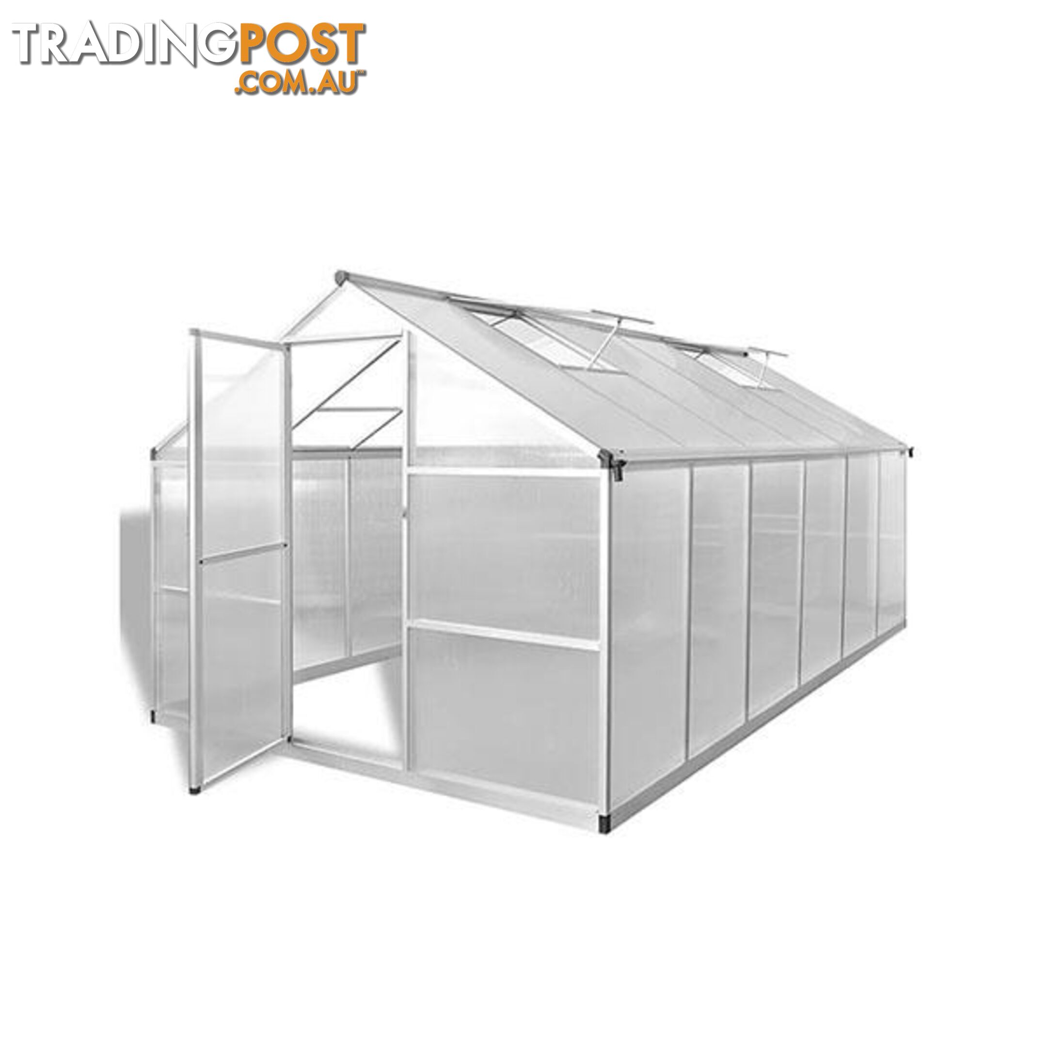 Reinforced Aluminum Greenhouse With Base Frame - Greenhouse - 8718475906018