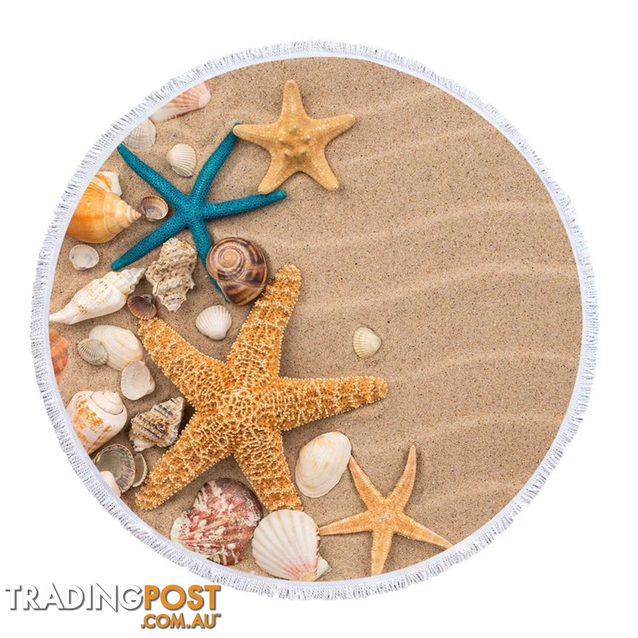 Starfish and Seashells Beach Towel - Towel - 7427046344005