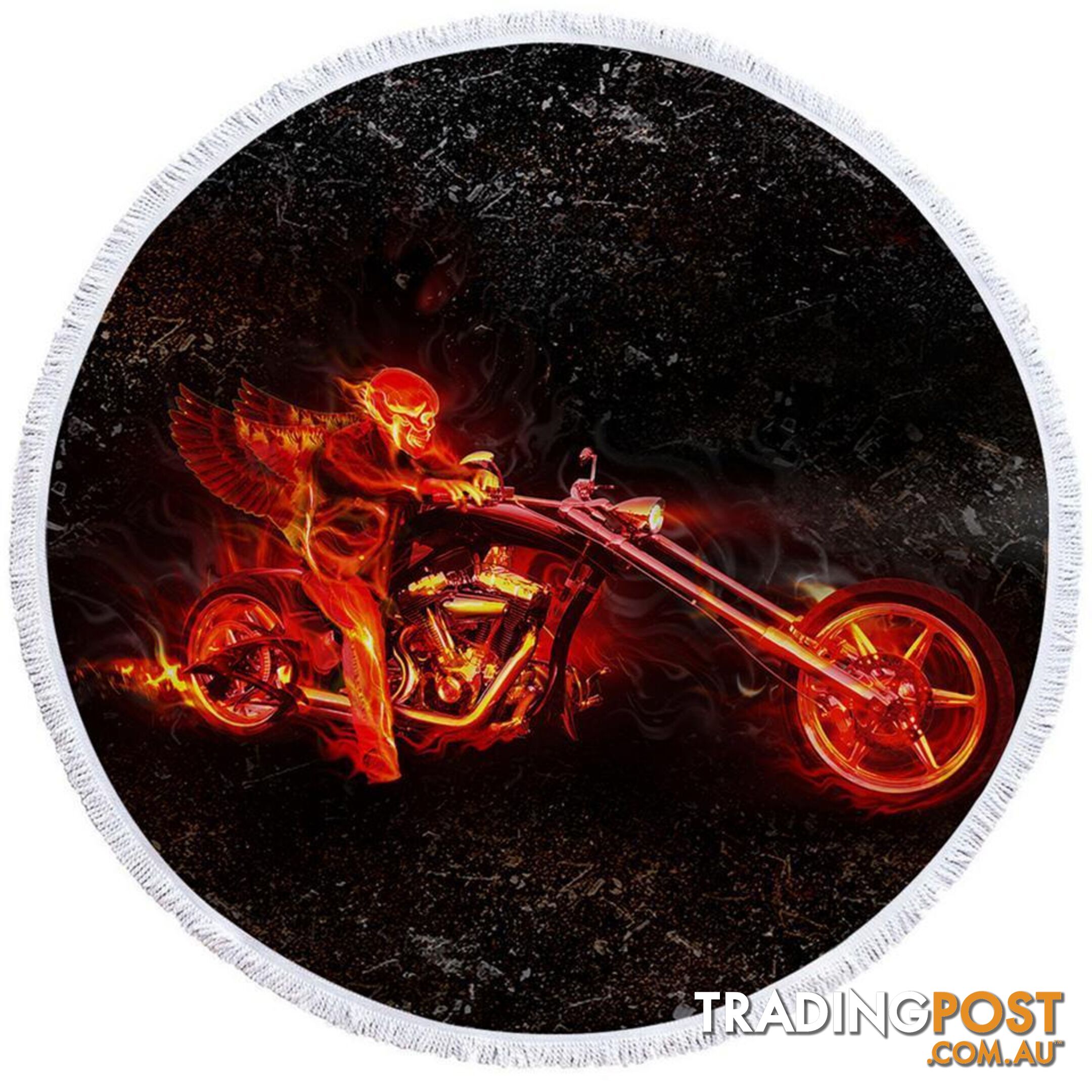 Biker on Fire Beach Towel - Towel - 7427046313797