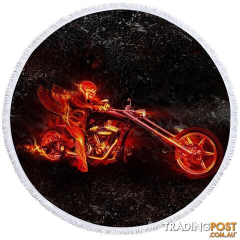 Biker on Fire Beach Towel - Towel - 7427046313797