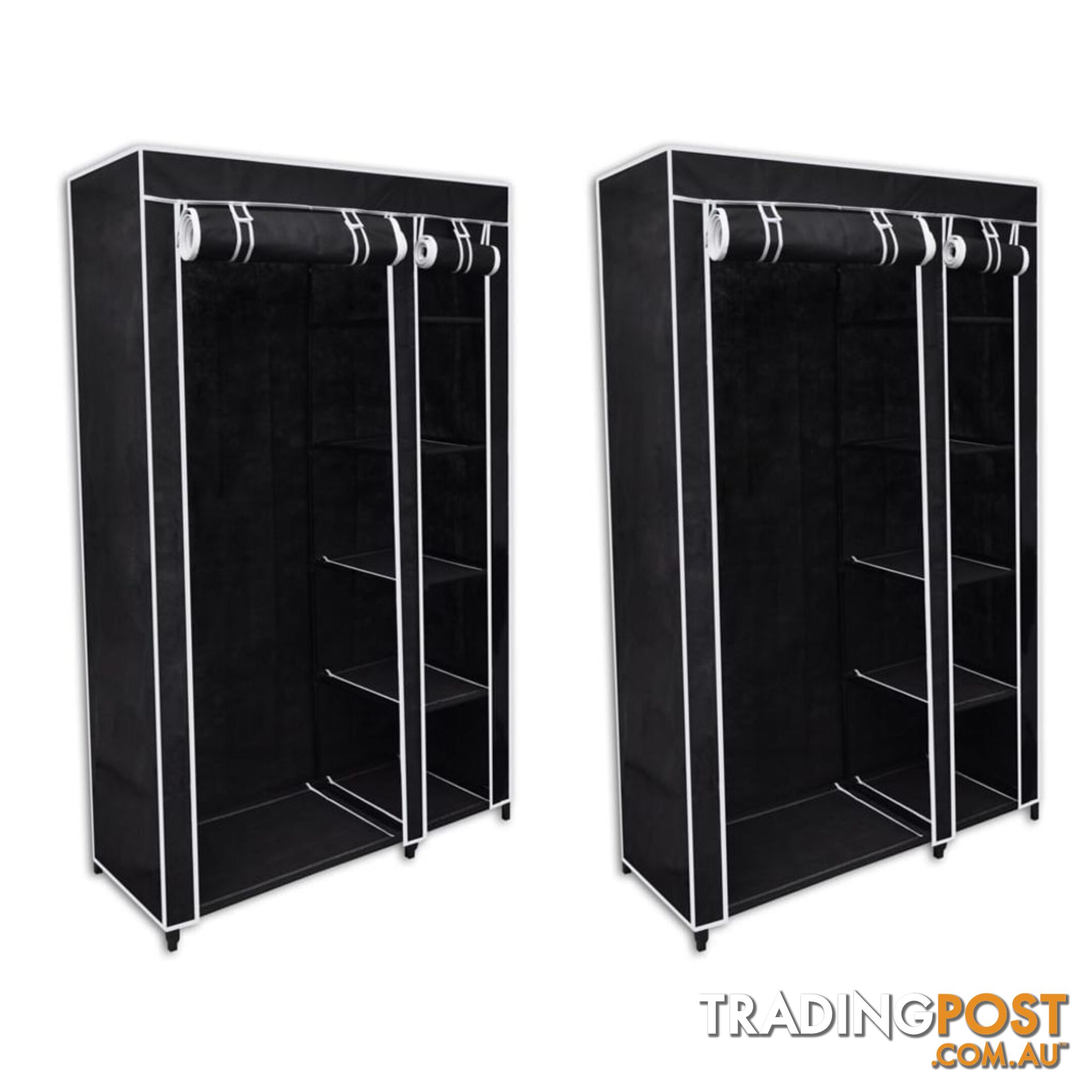 Folding Wardrobe - Black (Set of 2) - Unbranded - 4326500419880