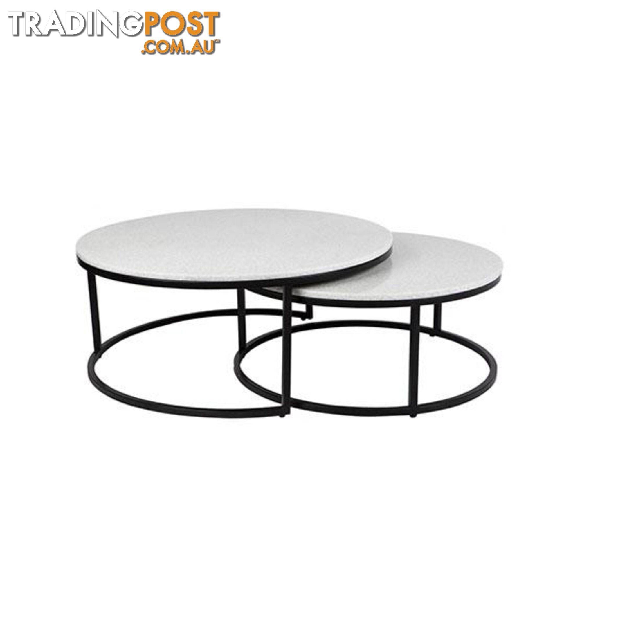 2 Piece Chloe Coffee Table Black - Coffee Table - 9320294110683