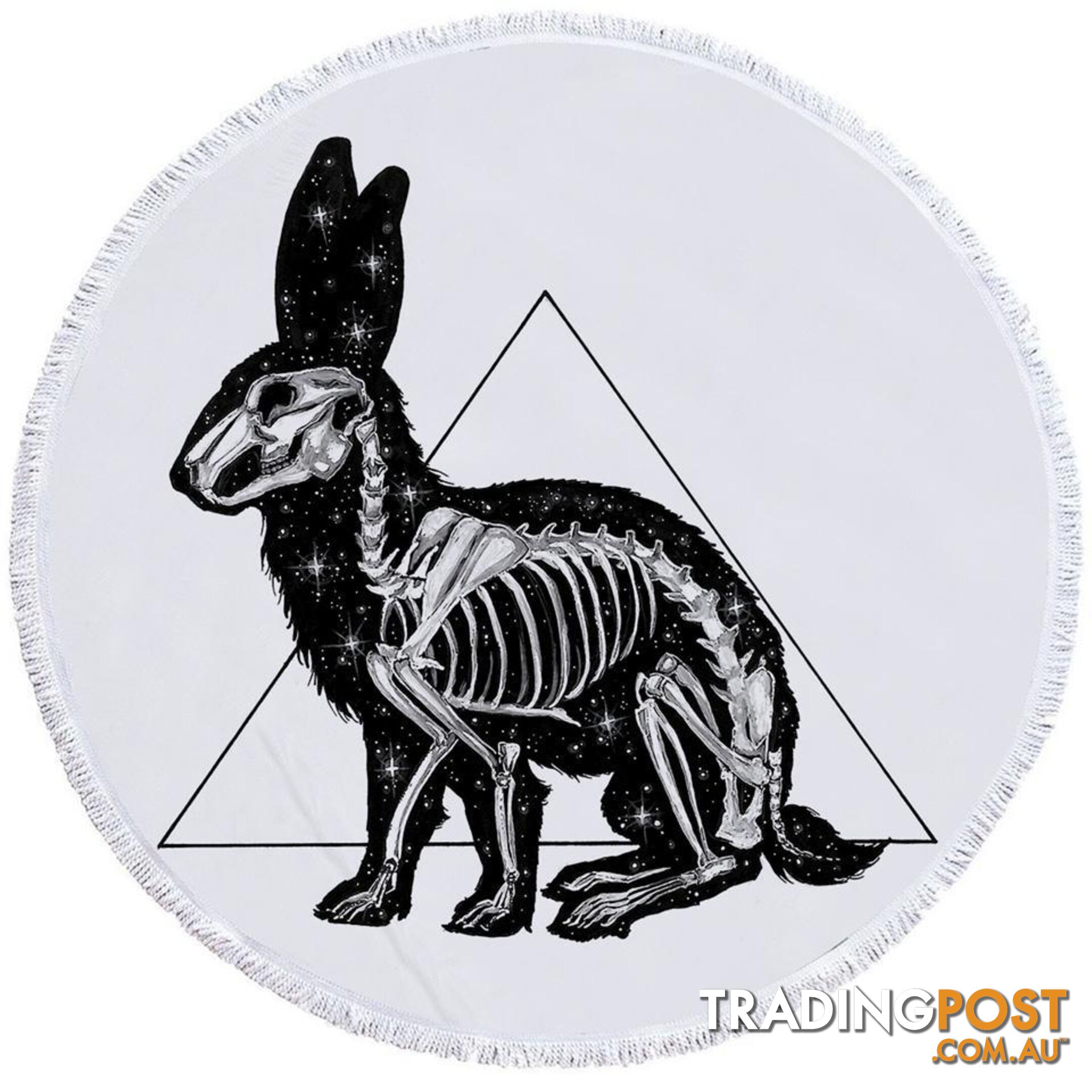 Rabbit Skeleton Beach Towel - Towel - 7427046317245