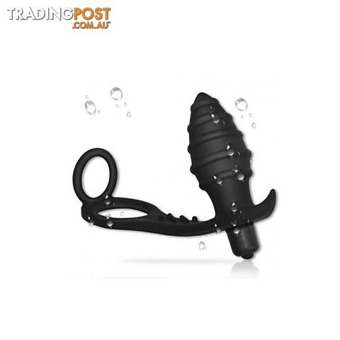 Ass Rasca Vibrating Plug Combo Black - Adult Toys - 6970260905251