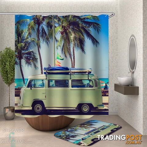 Vacation Van Shower Curtain - Curtain - 7427046279925