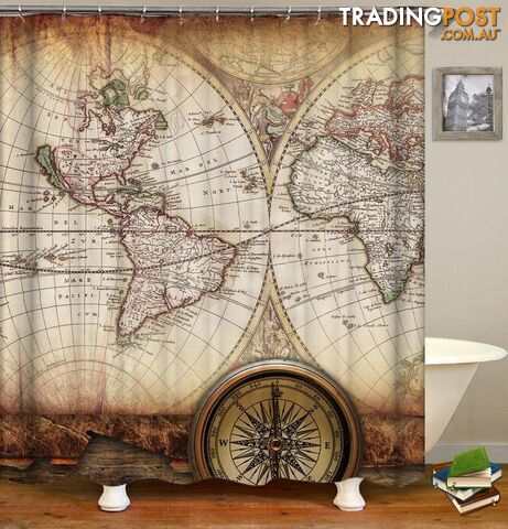 Antiquated World Map Shower Curtain - Curtain - 7427005935787