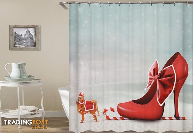 Mrs. Claus Sleigh Shower Curtain - Curtain - 7427045994560
