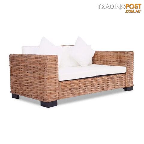 2 Seater Sofa Natural Rattan - Unbranded - 8718475558910