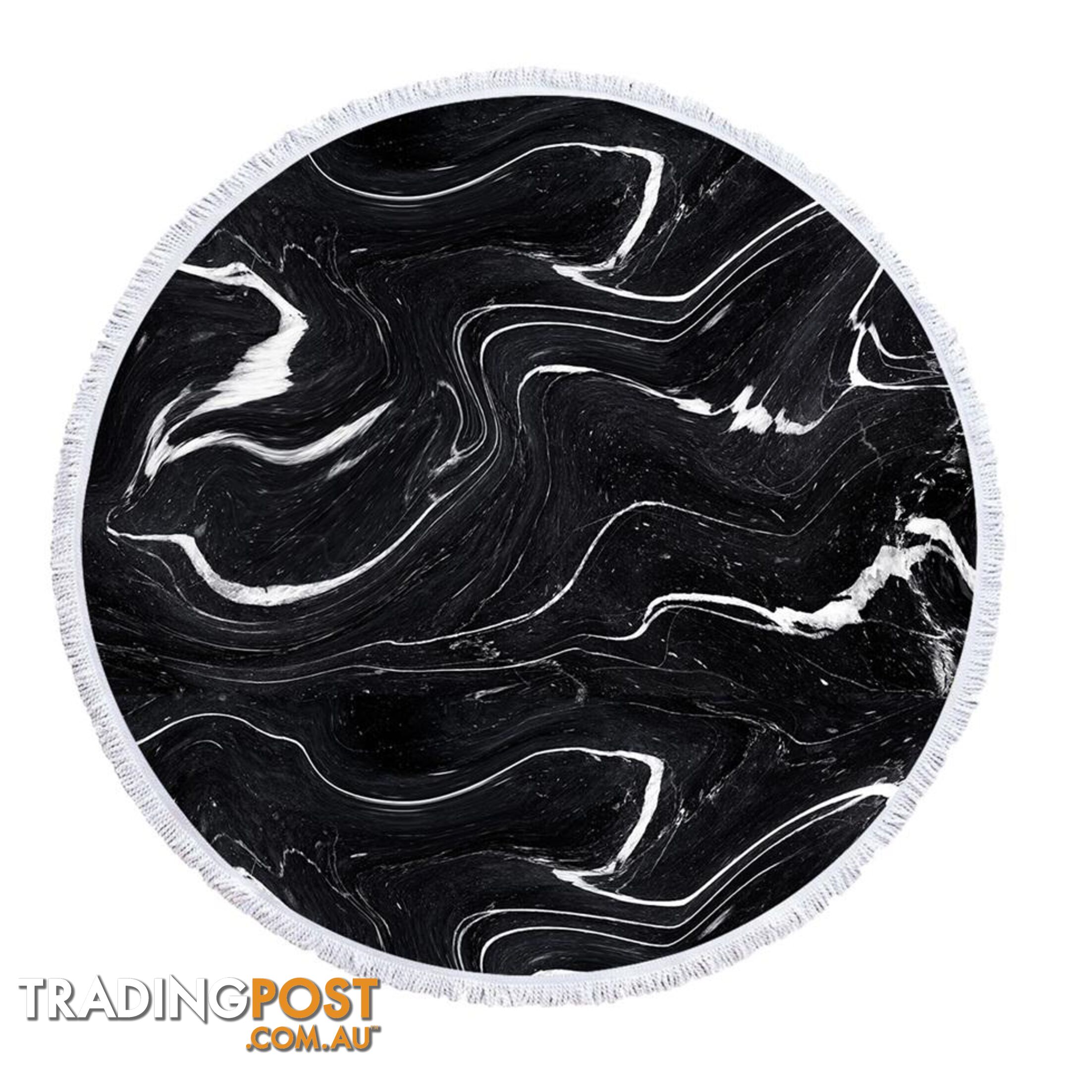 Black and White Marble Beach Towel - Towel - 7427046341080