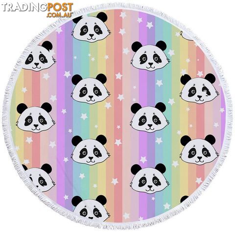 Rainbow Pandas Beach Towel - Towel - 7427046305815