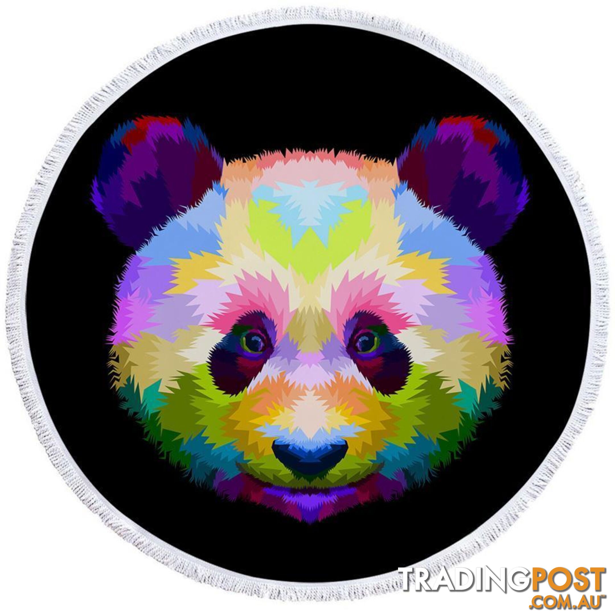 Colorful Panda Head Beach Towel - Towel - 7427046305945