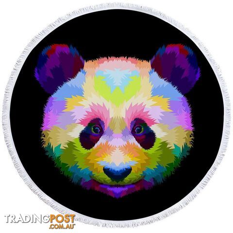 Colorful Panda Head Beach Towel - Towel - 7427046305945