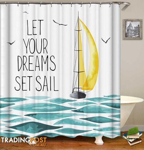 Let Your Dreams Set Sail Shower Curtain - Curtain - 7427046046824