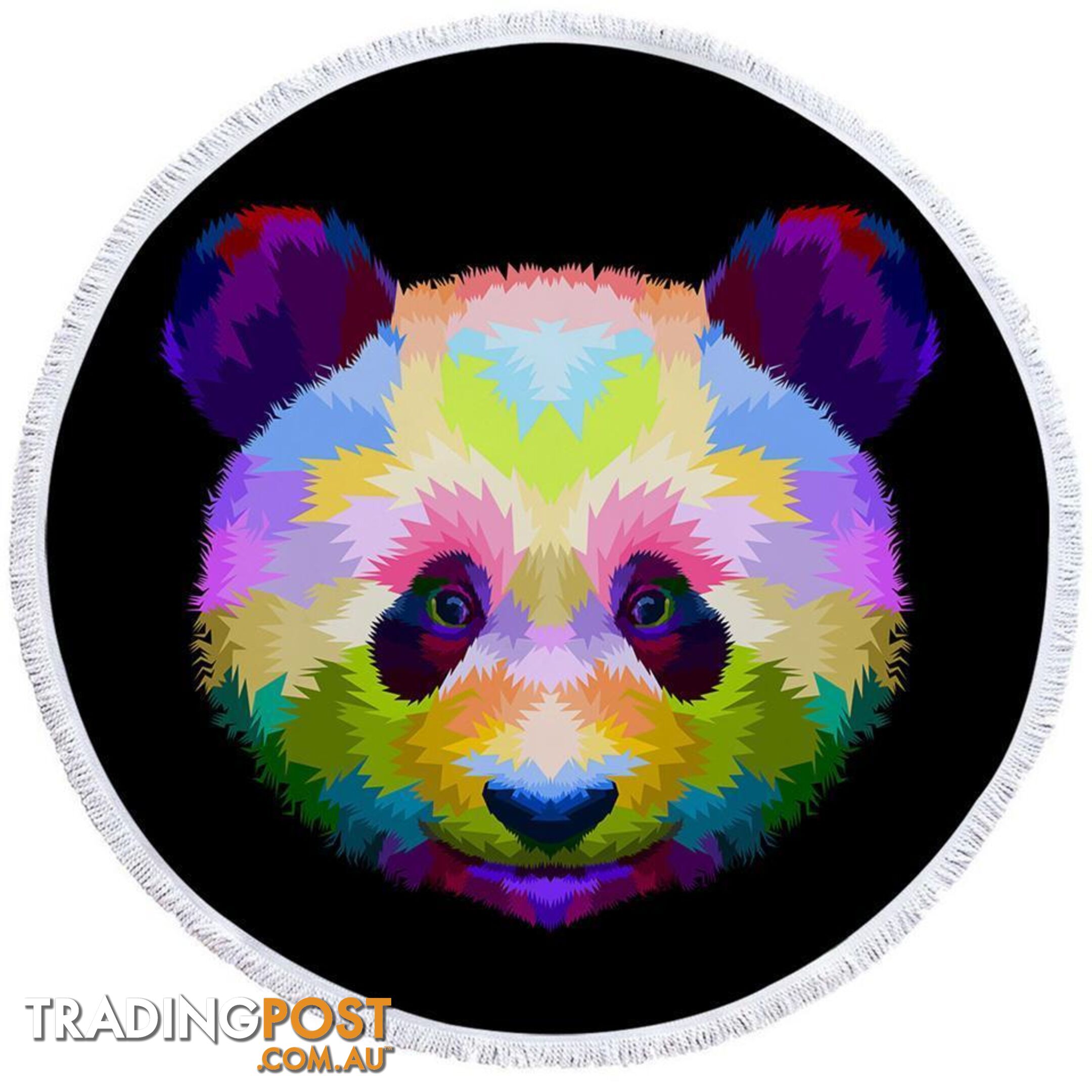 Colorful Panda Head Beach Towel - Towel - 7427046305969