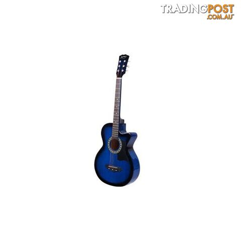 Blue 38 Inch Wooden Acoustic Guitar - Alpha - 7427005893186