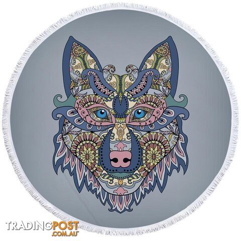 Oriental Wolf Beach Towel - Towel - 7427046309226