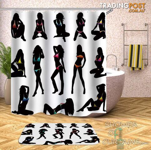 Bikini Girls PatternShower Curtain - Curtain - 7427046235877