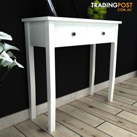Dressing Console Table with Two Drawers - White - Unbranded - 4326500431509